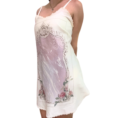 pink mirror slip dress