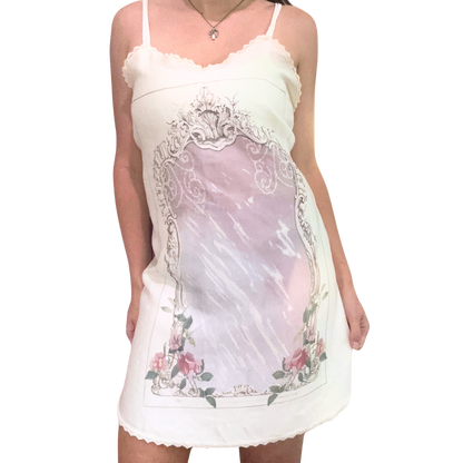 pink mirror slip dress