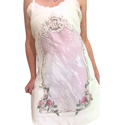 pink mirror slip dress