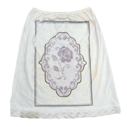 rose grid slip skirt