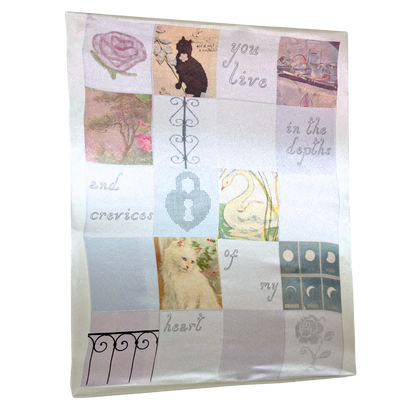 handmade fabric collage canvas (16 x 20)