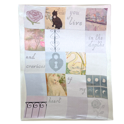 handmade fabric collage canvas (16 x 20)