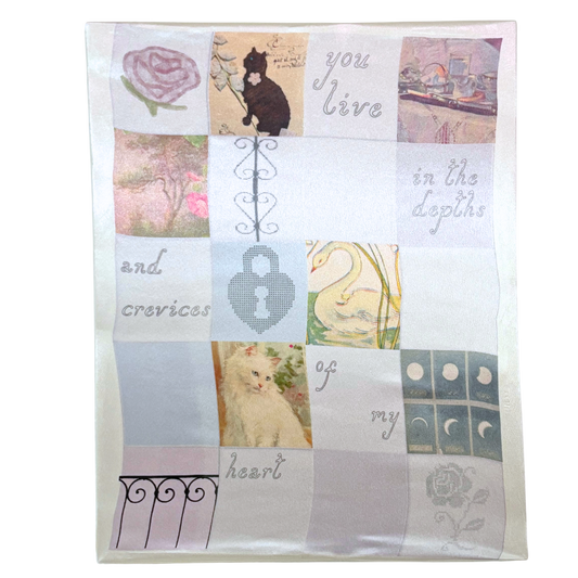 handmade fabric collage canvas (16 x 20)