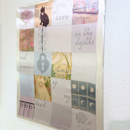 handmade fabric collage canvas (16 x 20)