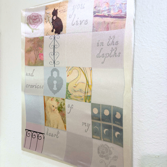 handmade fabric collage canvas (16 x 20)