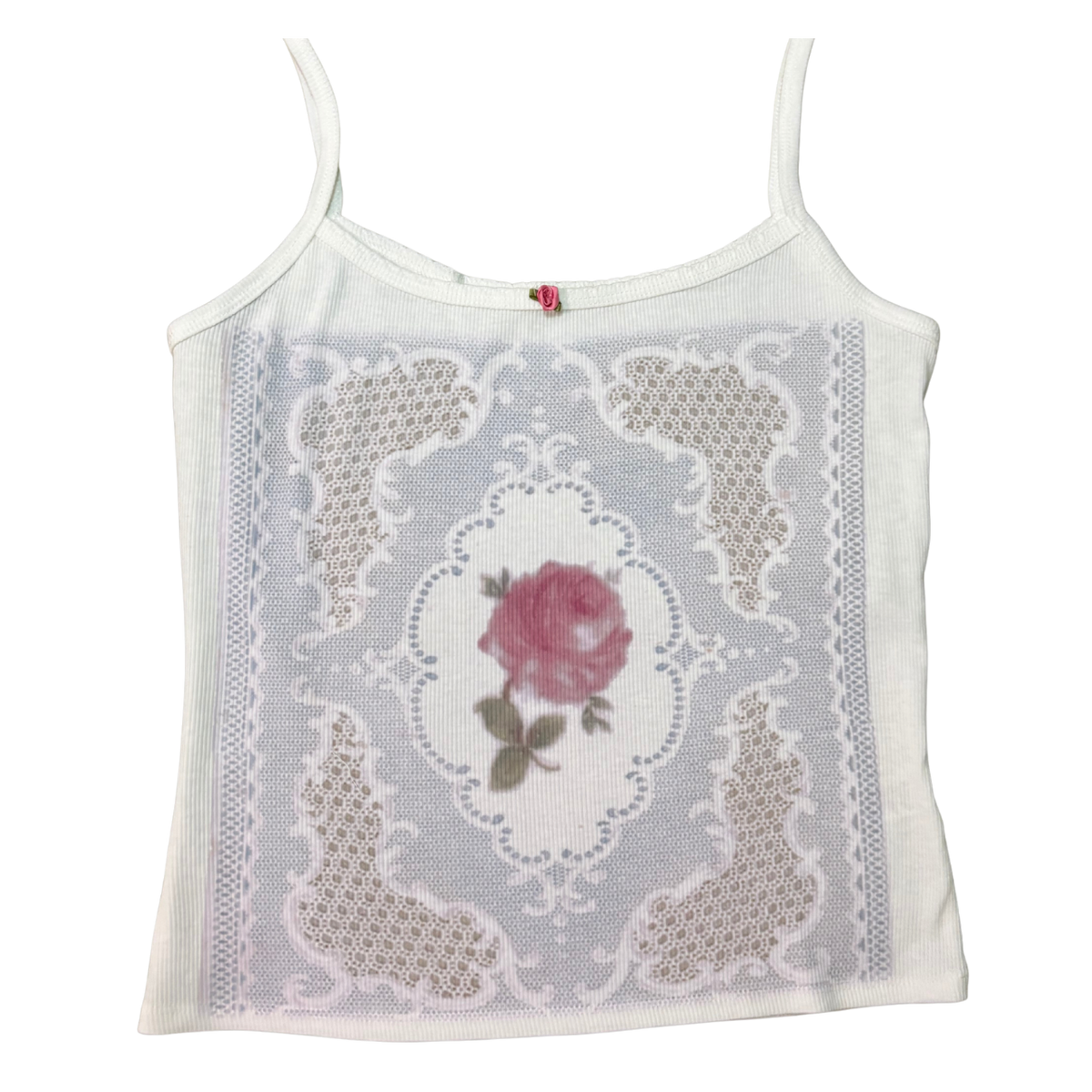 rose blue lace print