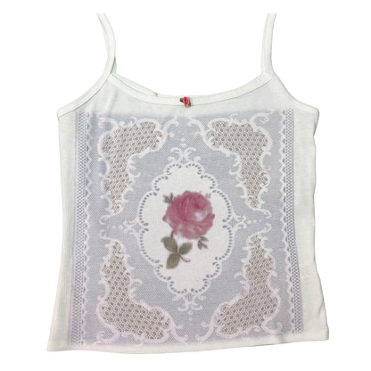 rose blue lace print