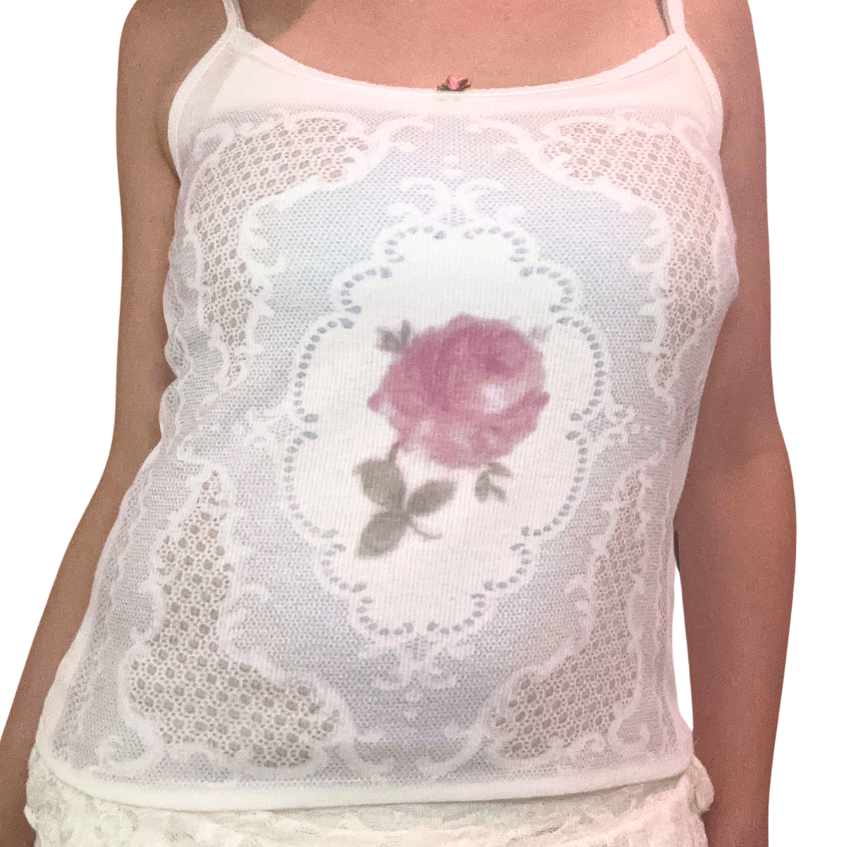 rose blue lace print