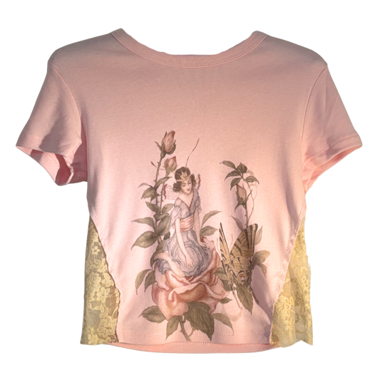 pink baby lace tee - creating softness within - S