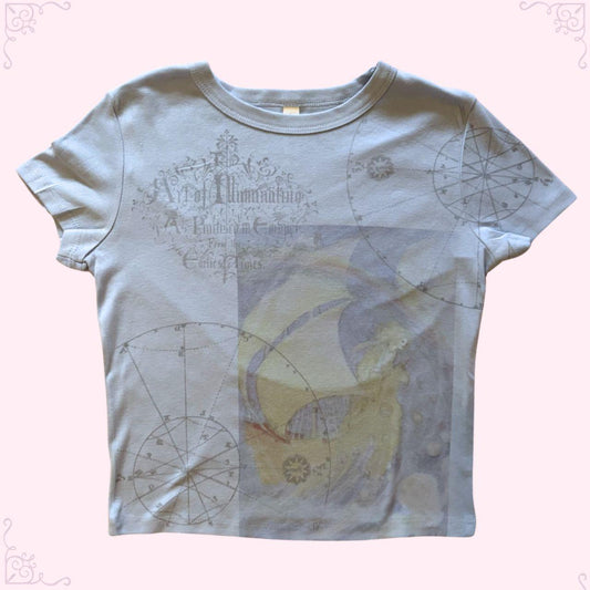 one of a kind - blue whimsical baby tee - M